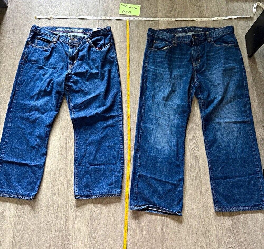 2 Old Navy Men’s Blue Denim Straight Jeans Regular Fit Medium Wash 5-Pocket